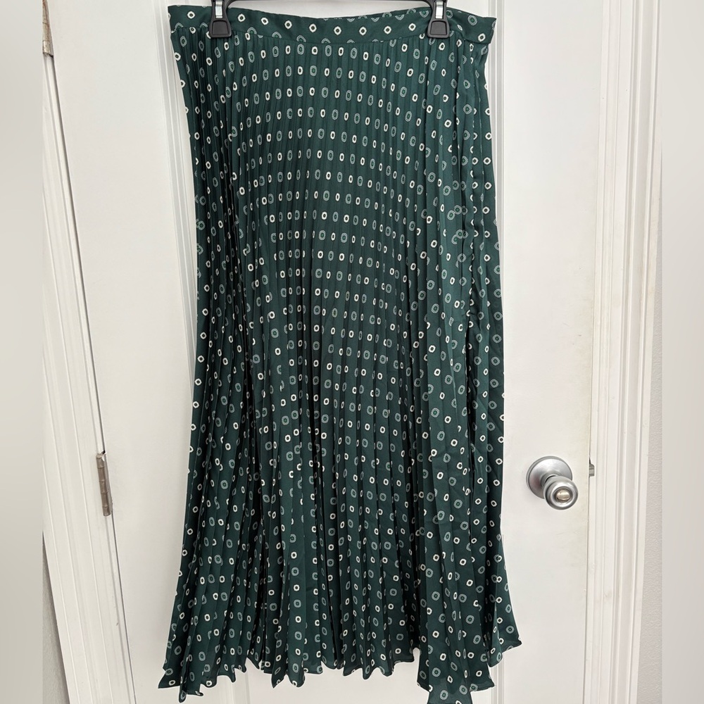MARELLA Dark Green Maxi Skirt with White Pattern